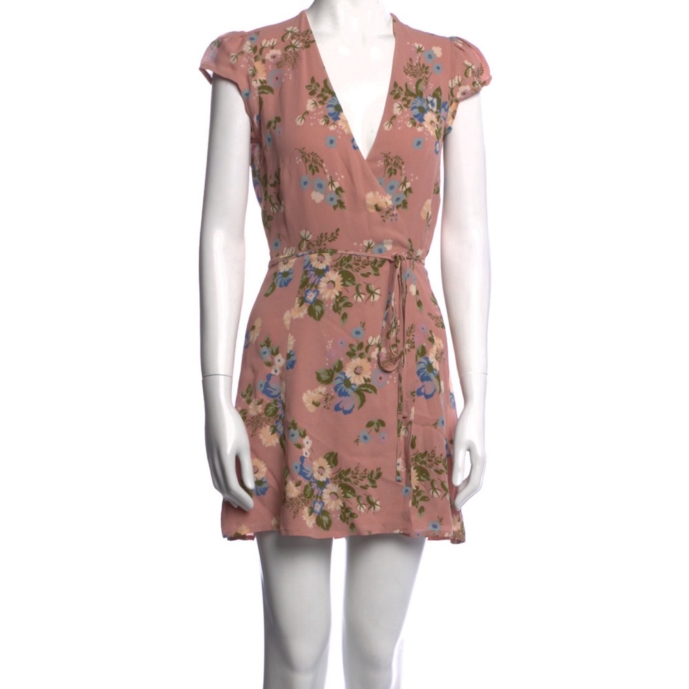 Floral Pink Wrap Dress